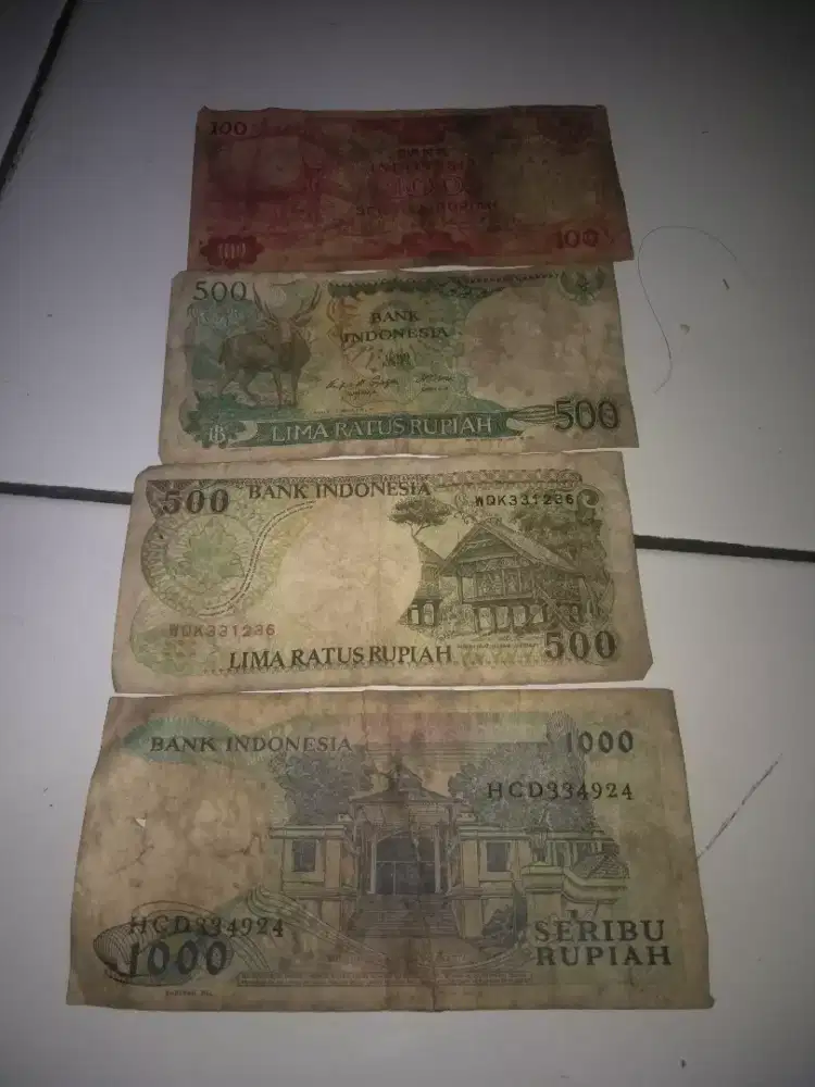 Jual uang kuno tahun 1977,1988,1992,1987
