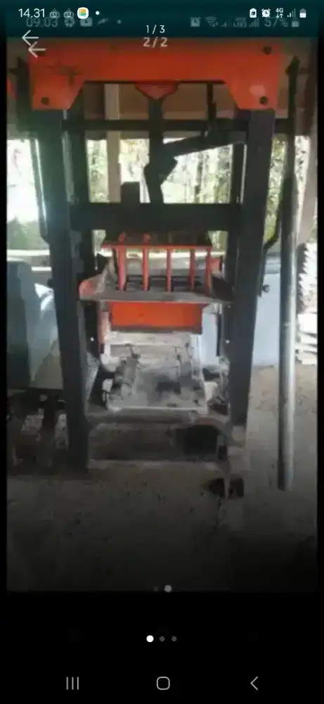 Mesin batako press sekali cetak 2 buah