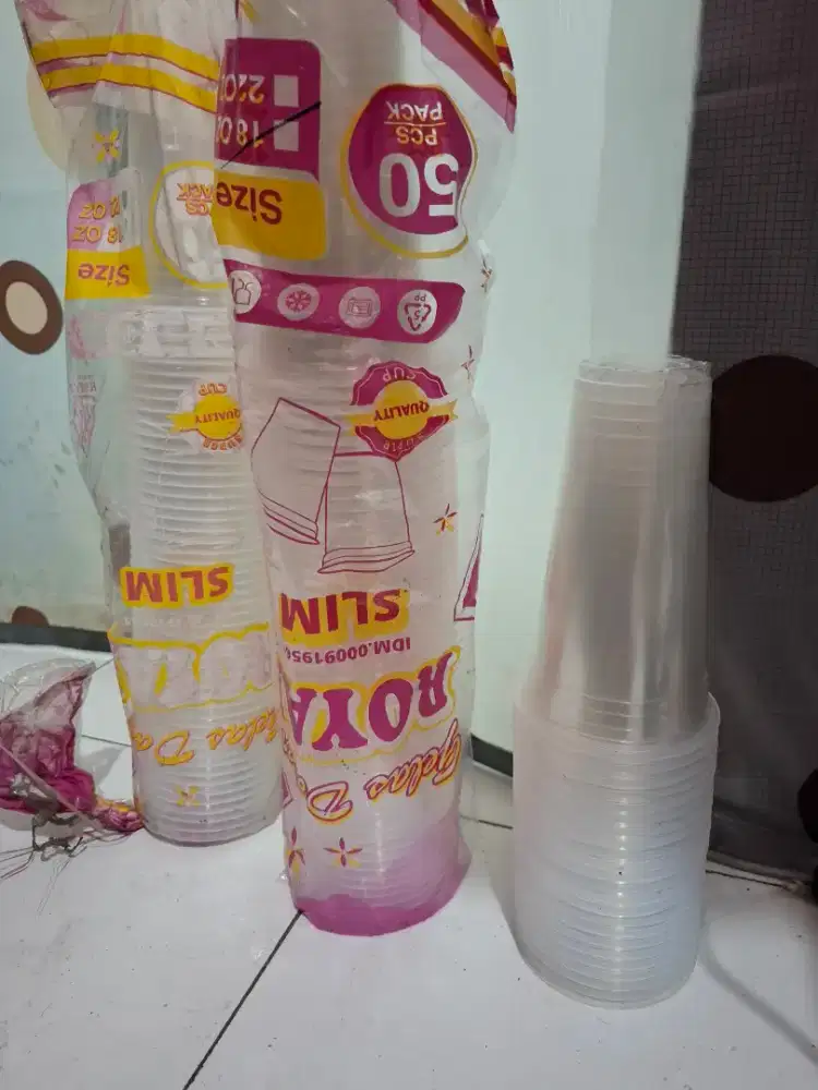 Gelas cup 18 oz slim Dan 14 oz