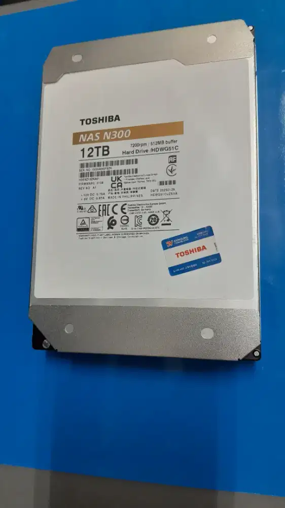 Hardisk Toshiba NAS N300 12TB bekas belum pernah pakai