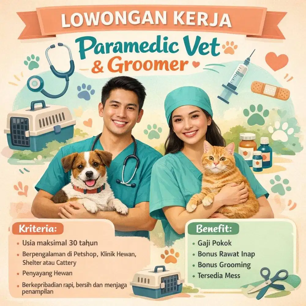 Lowongan Kerja Paramedic Vet & Groomer