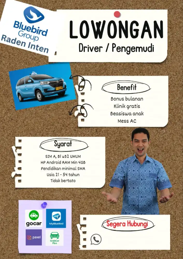 Lowongan pekerjaan terbaru pengemudi taksi Bluebird online