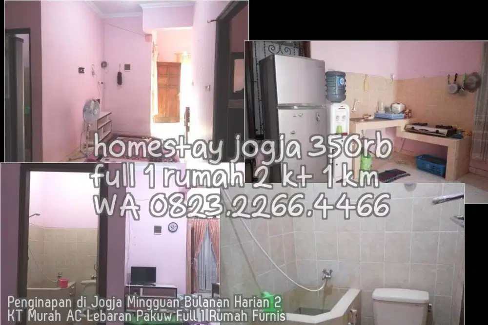 Penginapan di Jogja Mingguan Bulanan Harian 2KT Murah AC Lebaran Pakuw
