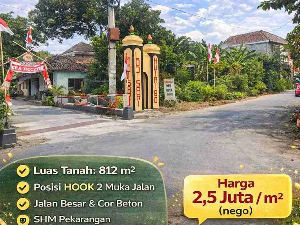 Dijual Tanah Hook Tegaltirto Berbah Sleman – SHM Pekarangan