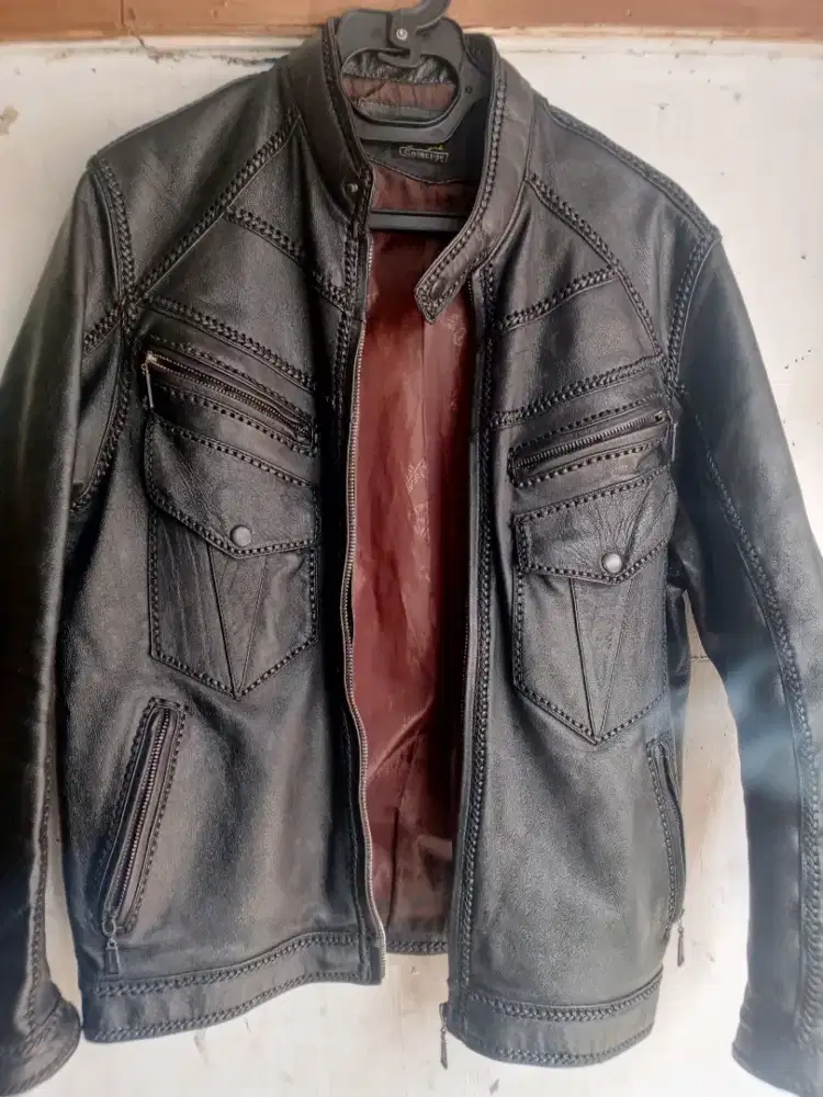 Jual jeket kulit asli sulam