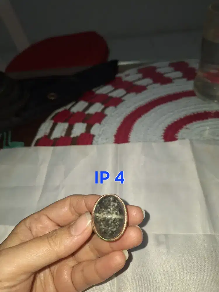 Batu cincin tapak jalak 
Hitam garis perak 
IP 04 Ring perak alpaca 
B