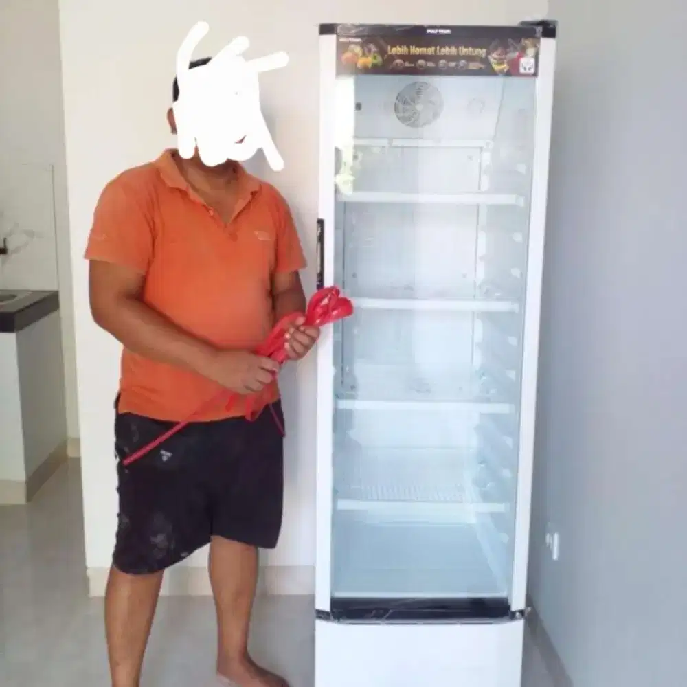 Jual kulkas showcase polytron jumbo 3 bulan pakai