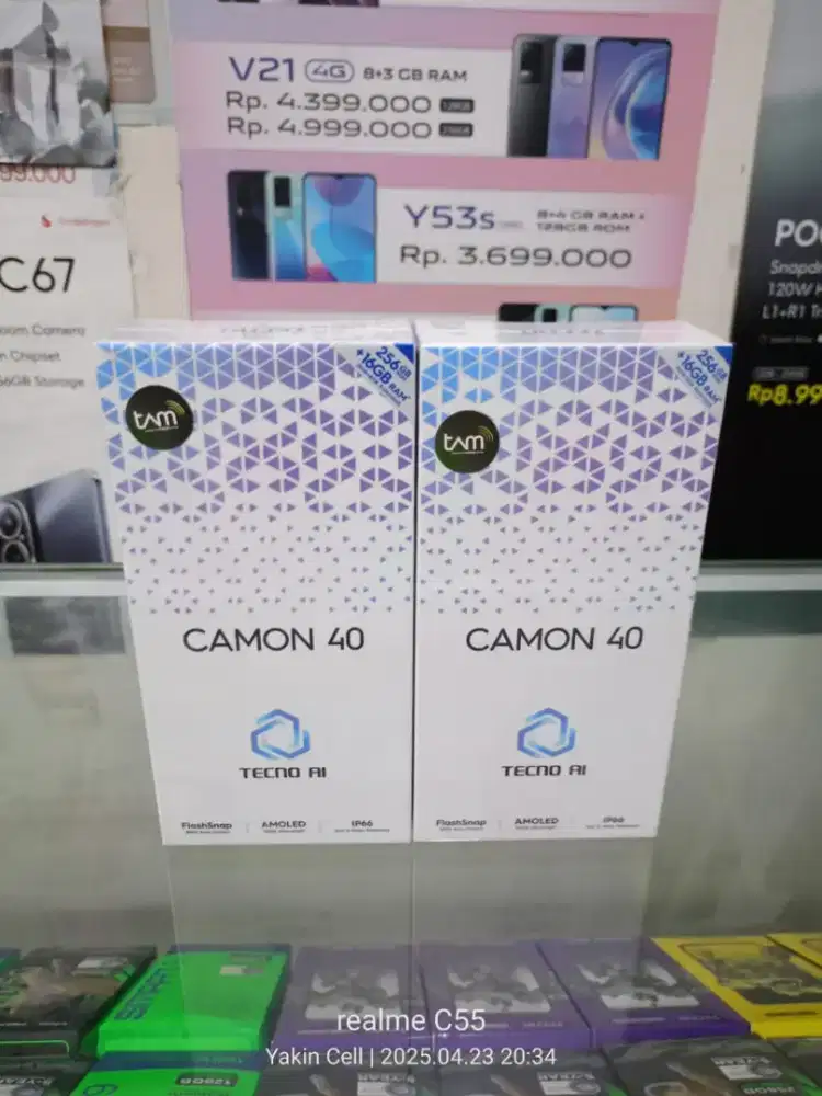 Tecno Camon 40 8/256 GB Helio G100 AMOLED 50 MP Sony Garansi Resmi