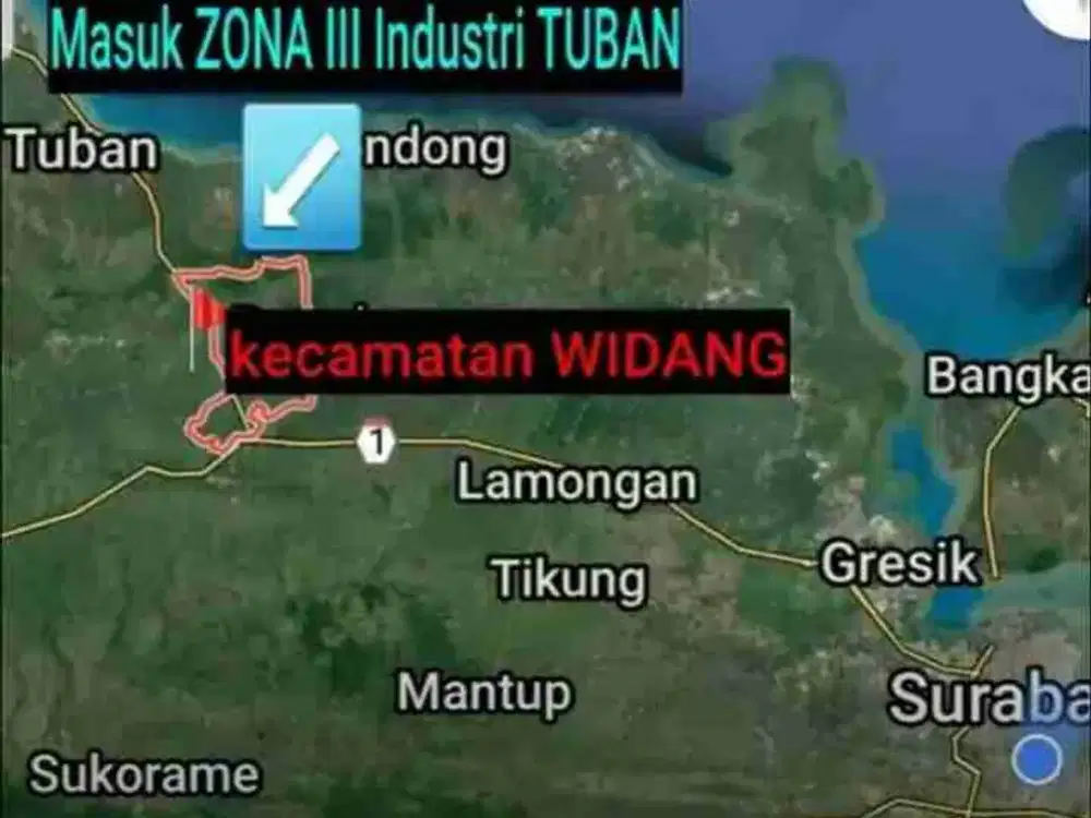 Jual Tanah untuk Industri di Kecamatan Widang, Tuban