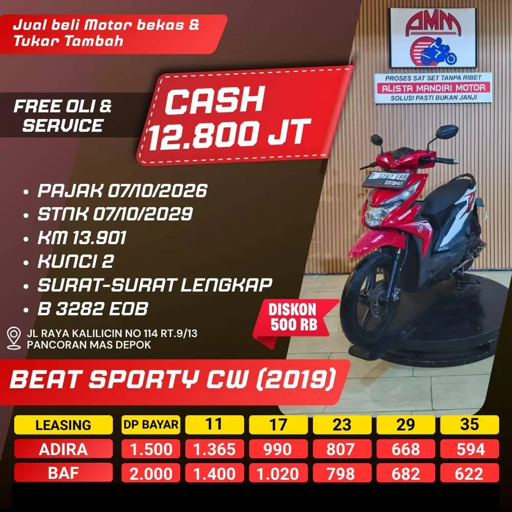 BEAT CW TH 2019 BISA CASH/KREDIT/TRADE IN/BAYAR PAKAI CC/PAYLATER