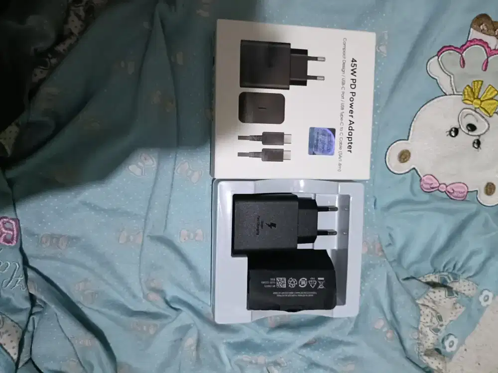 Jual charger samsung 45W satu set support super fast charging (baru)