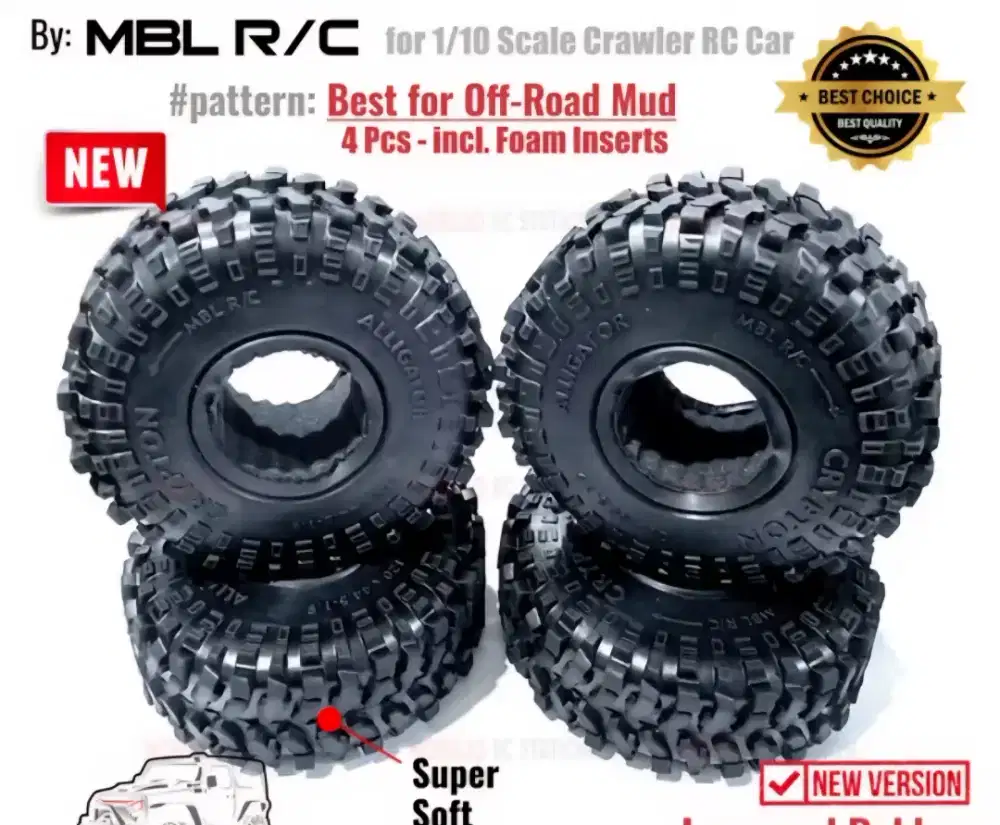 Ban RC Mud Tire Crypton Alligator Xtreme 120mm