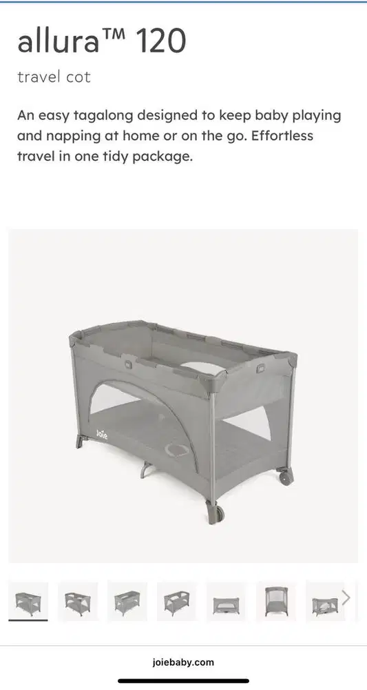 Preloved Joie Allura 120 Travel Cot + Mattress Doogle