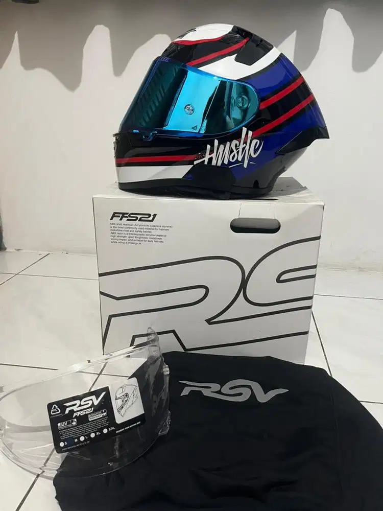 HELM RSV FFS21 HUSTLE sz XL + VISOR IRIDIUM BLUE ORI