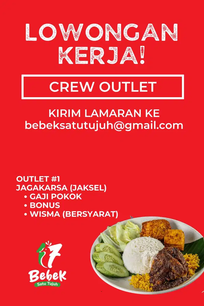 Lowongan Kerja Rumah Makan Bebek Satu Tujuh