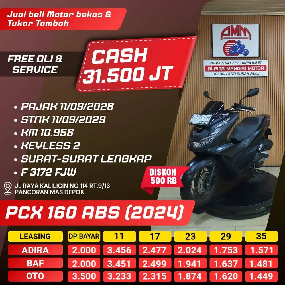 PCX 160 ABS TH 2024 BISA CASH/KREDIT/TRADE IN/PAKAI CC/PAYLATER