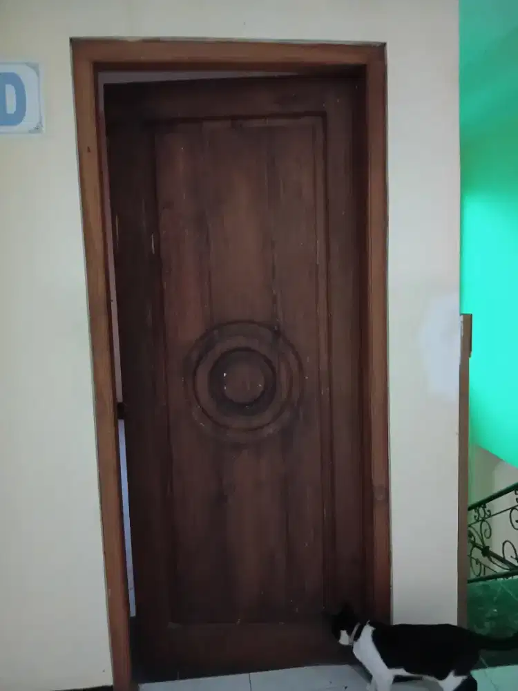Pintu kayu jati Kuat seperti baru utuh 98% bonus meja tinggal pasang