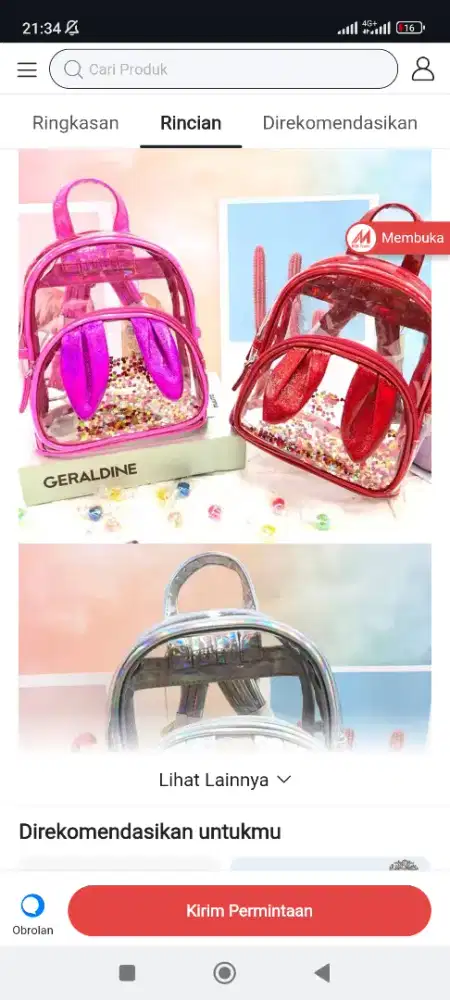 Tas import Transparan