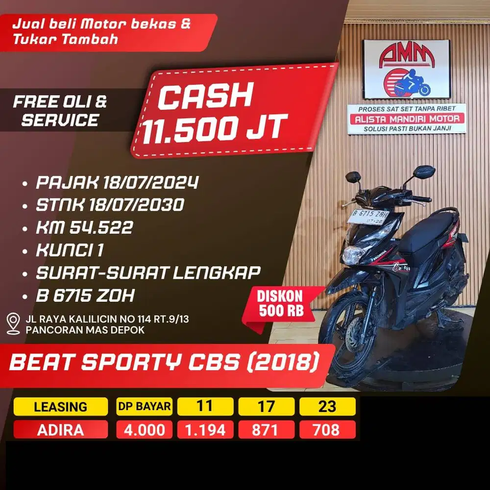 BEAT CW TH 2018 BISA CASH/KREDIT/TRADE IN / BAYAR PAKAI CC/PAYLATER