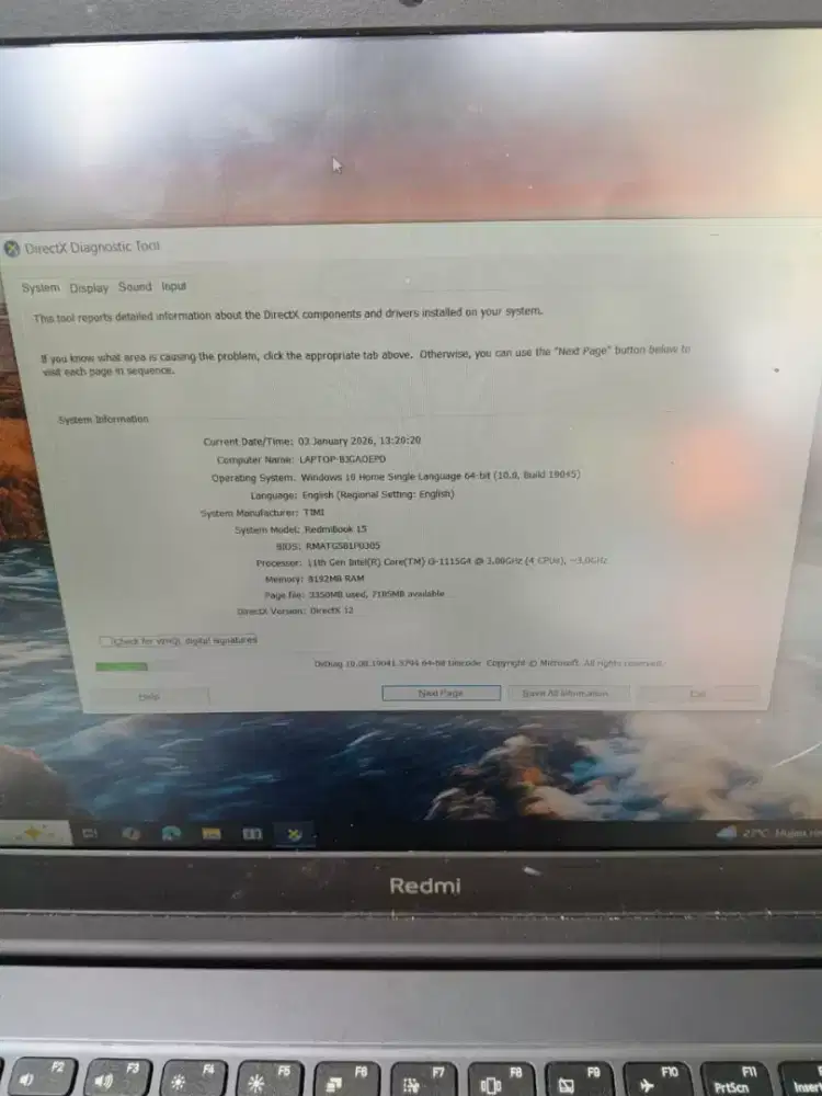 Laptop Redmibook 15
Core i3 gen 11 normal