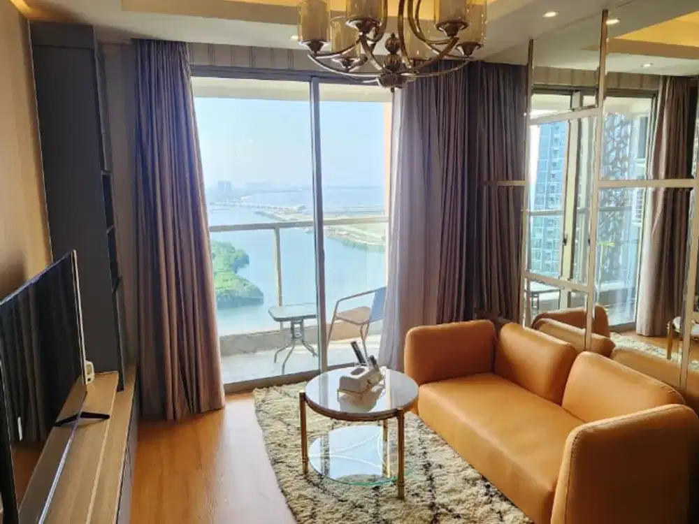 Disewakan Apartemen Gold Coast PIK, 1BR, 51m2, Full Furnished, Sea View