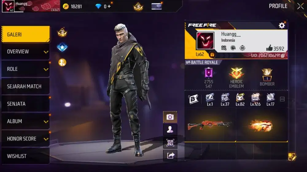 Jual akun FF murah 50 k nego