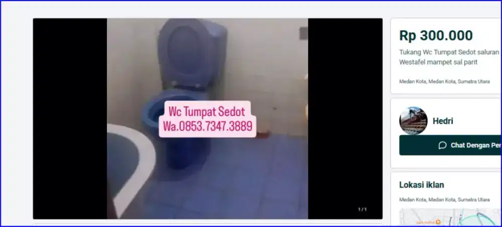 Sedot Sapsiteng penuh Wc tumpat saluran air sumbat Westafel mampet