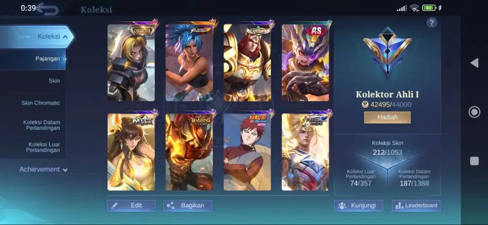 Jual akun mobile Legens