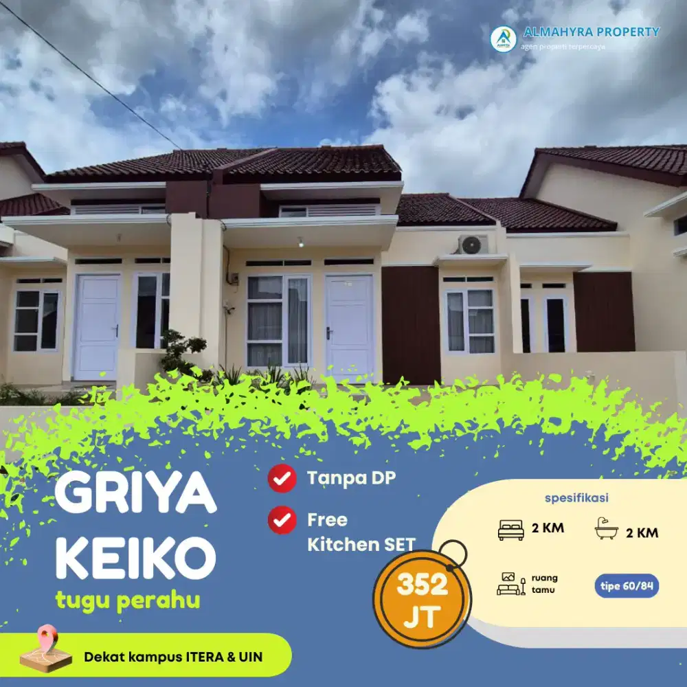 Cluster Siap Huni Tanpa DP Dekat Kampus Uin Lampung