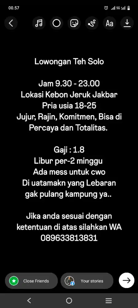 Lowongan Jaga Teh Solo