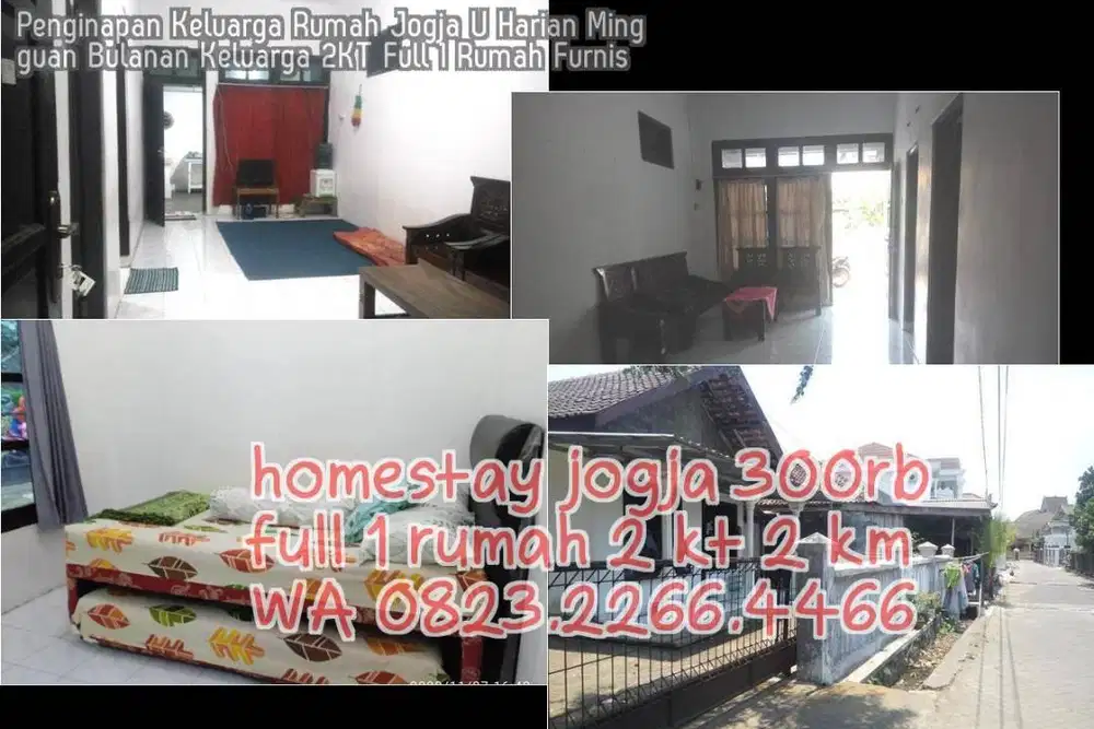 Penginapan Keluarga Rumah Jogja U Harian Mingguan Bulanan Keluarga 2KT
