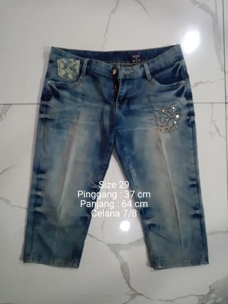 CELANA 7/8 JEANS DENIM SIZE 29 (EKS)
