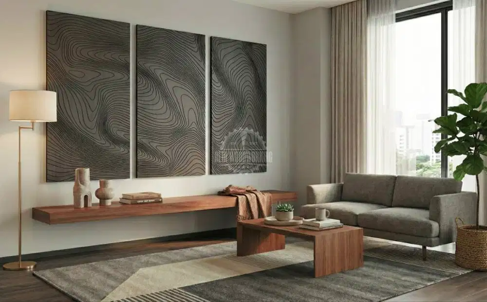 Pajangan Dinding Wall Panel Contour Lines