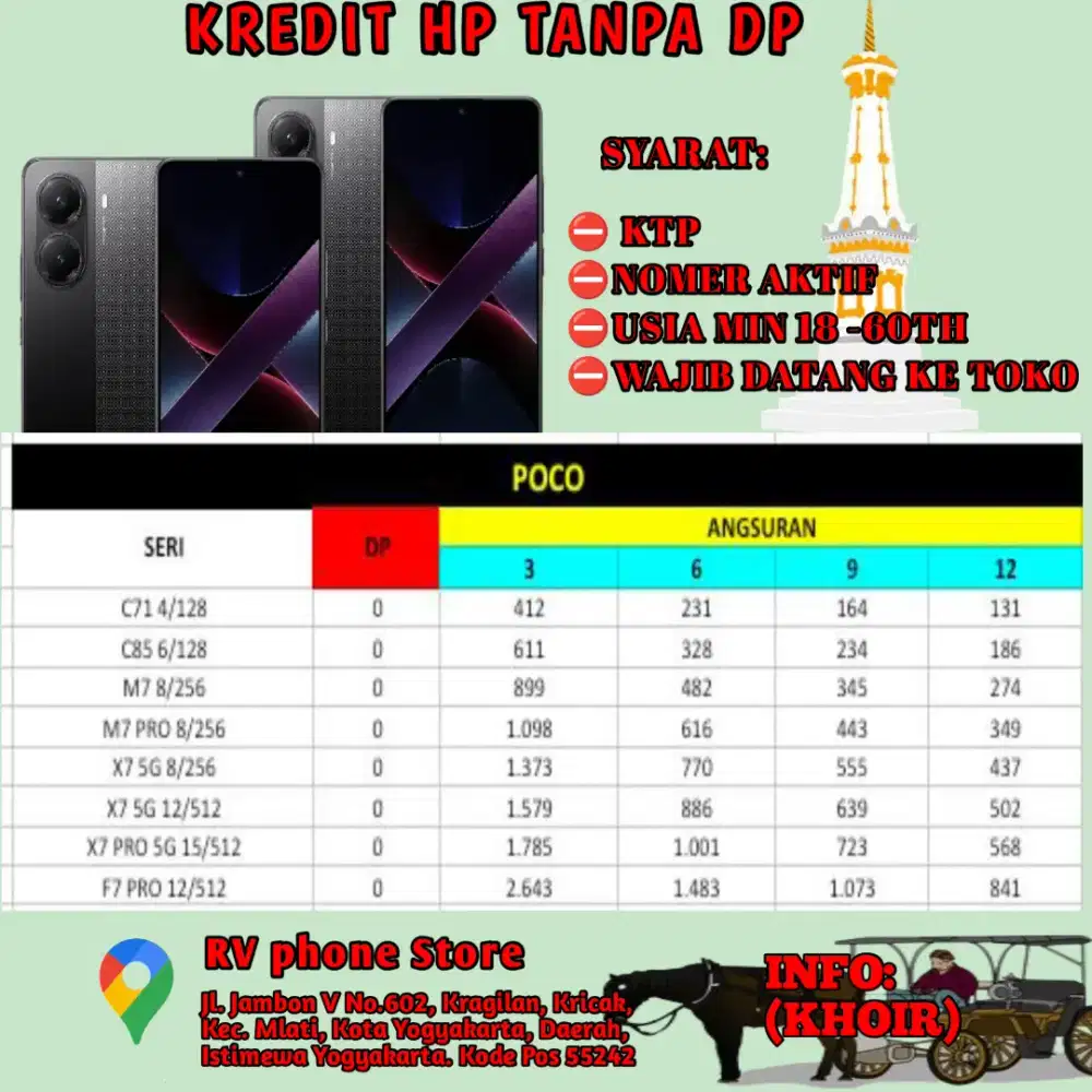 Kredit hp Poco tanpa DP