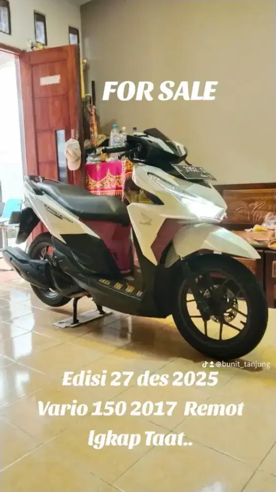 Vario 150 2017 Tgn1 Surat Lengkap Pajak Plat ON