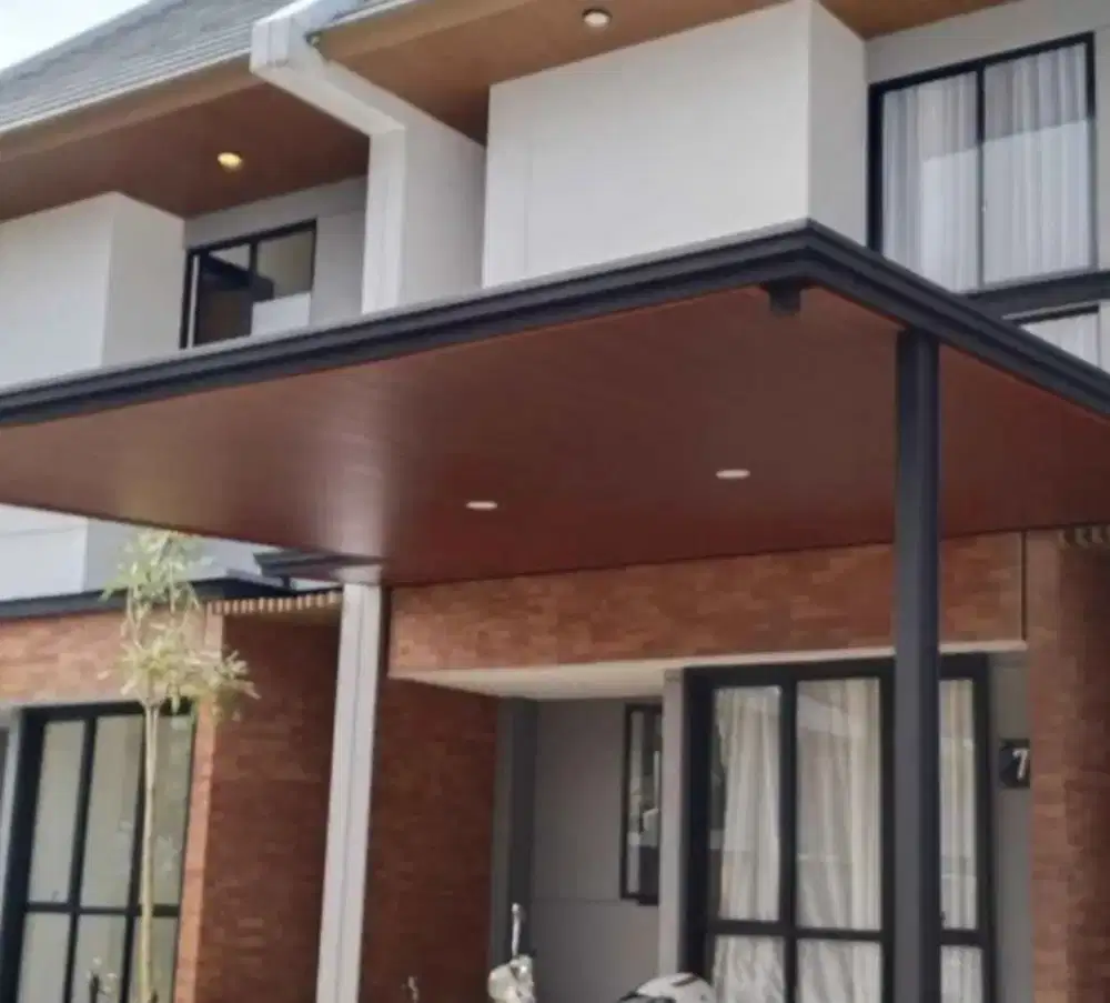 Kanopi alderon single layer+plafon pvc list profil talang air