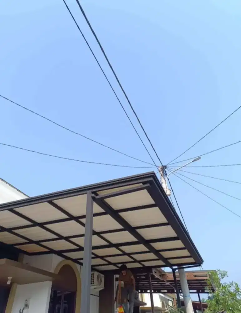 Kanopi alderon single layer kombinasi list profil talang air