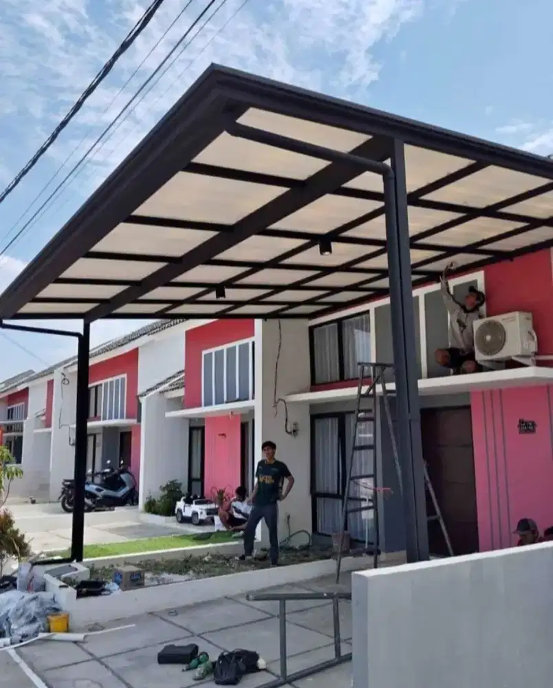 Kanopi alderon single layer kombinasi list profil talang air