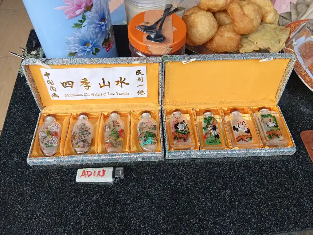 collectable top-grade crystal in painting snuff bottle chinese statue