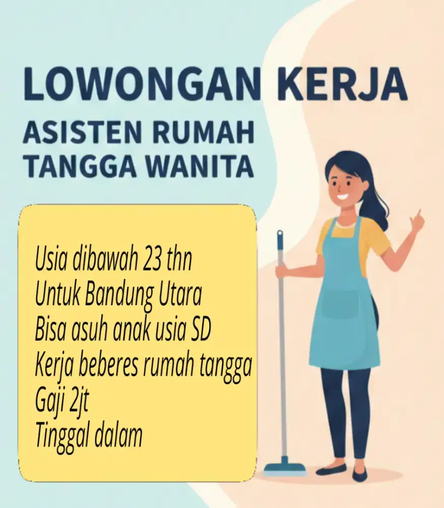 Lowongan kerja ART / Pembantu Rumah
