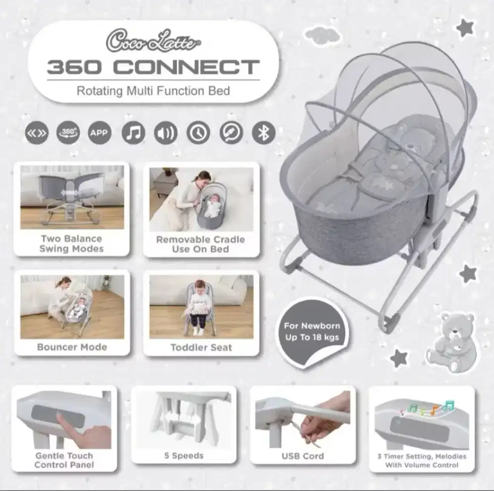 Jual murah Baby Box Coco Latte/ Multifungsi / Swing modes / ada music