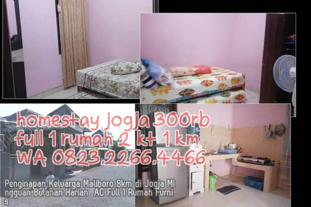 Penginapan Keluarga Maliboro 8km di Jogja Mingguan Bulanan Harian  AC