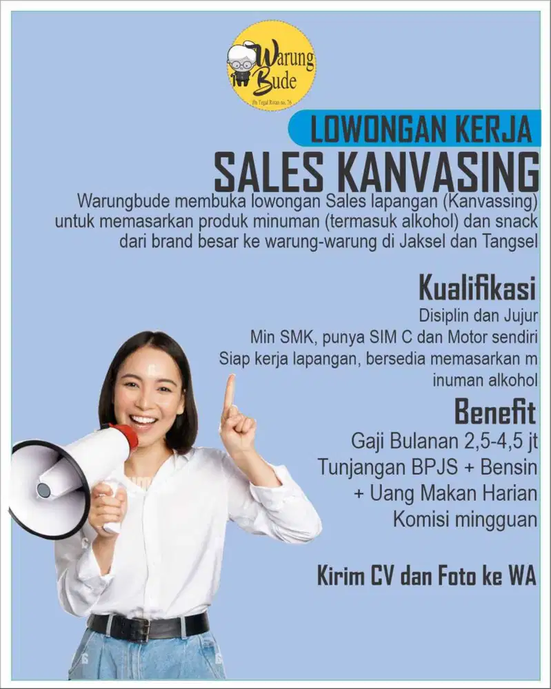 LOWONGAN SALES KANVASSING – WARUNGBUDE