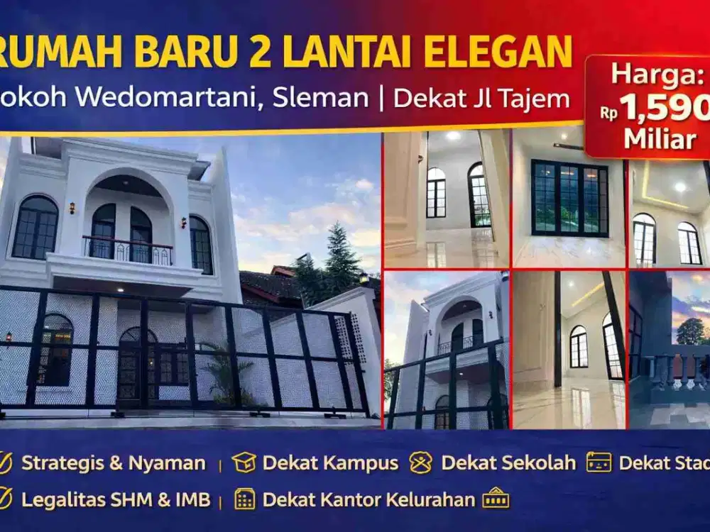Rumah Baru 2 Lantai Elegan – Pokoh Wedomartani, Sleman | Dekat Jl Tajem