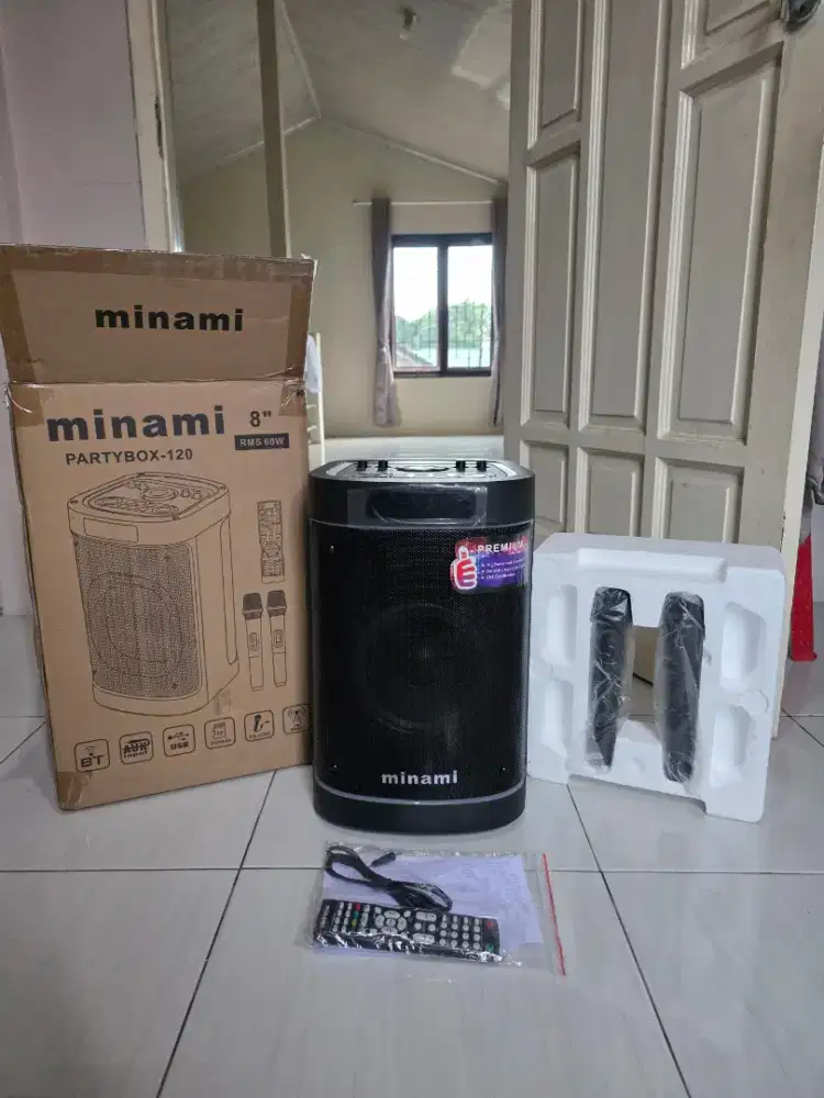 Speaker Aktif Karaoke Minami Party Box 120 60 W Woofer 8 Inch  Tweeter