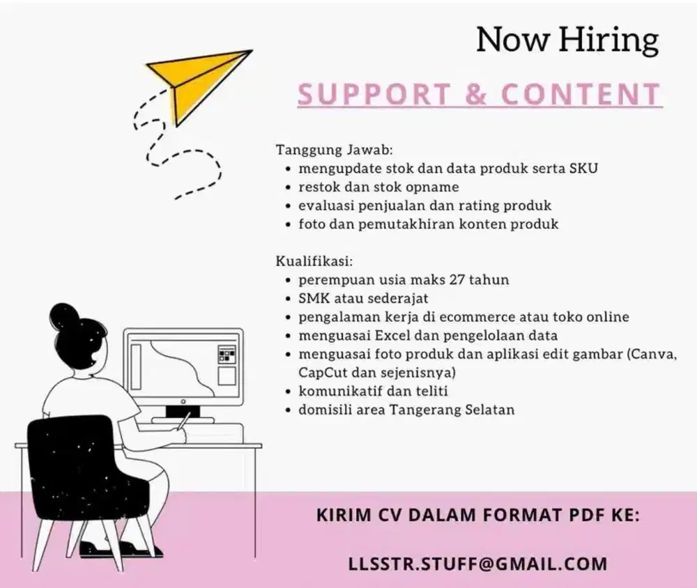 ADMIN SUPPORT (TANGSEL PAMULANG)