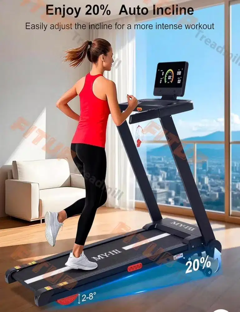 Fitup Treadmill Elektrik Q8/Q8Y kondisi 99 persen baru minus kardus