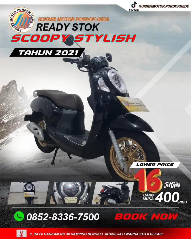 DP 400 RIBU HONDA SCOOPY STYLISH TAHUN 2021 MOTOR BERGARANSI
