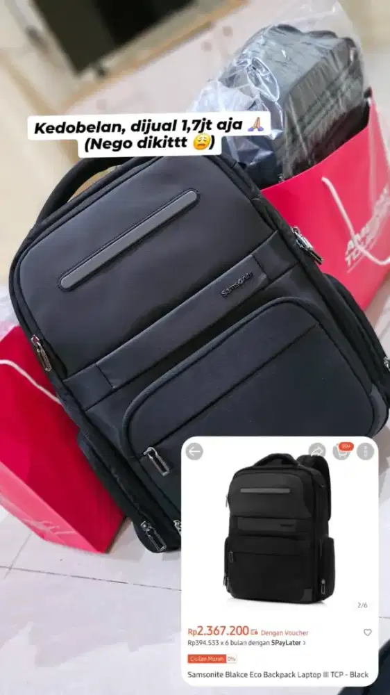 Tas samsonite hitam baru