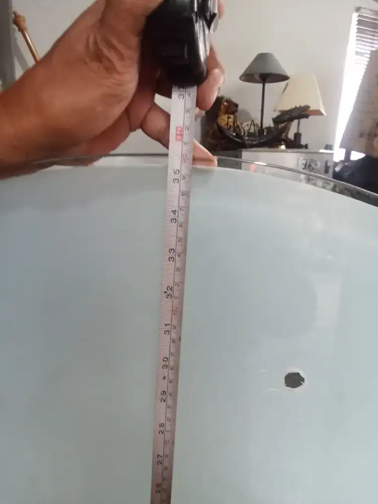 Meja Kaca Diameter 90 cm ,Kaki meja Stainless steel